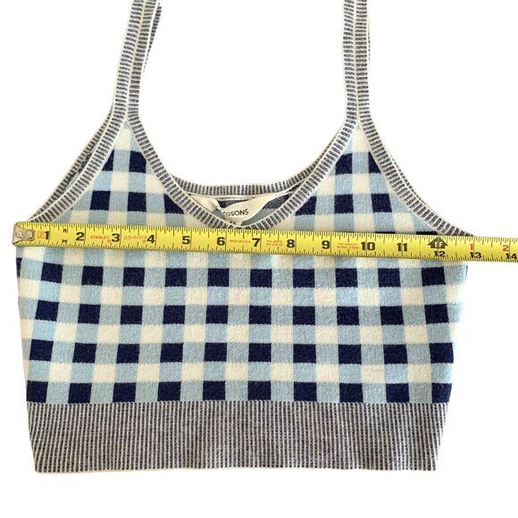 Glassons Blue Gingham Knit Crop Tank Top Women’s XS - Picture 6 of 8